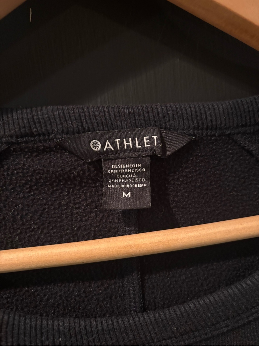 Athleta Black Cozy Karma Sweatshirt Pullover Top Women’s Medium - Picture 2 of 4